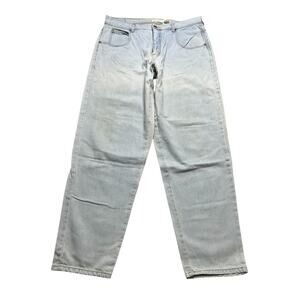 Vintage 90s Badge Denim Jeans Light Wash 38x32 Made in Brazil Actual 35x31.5